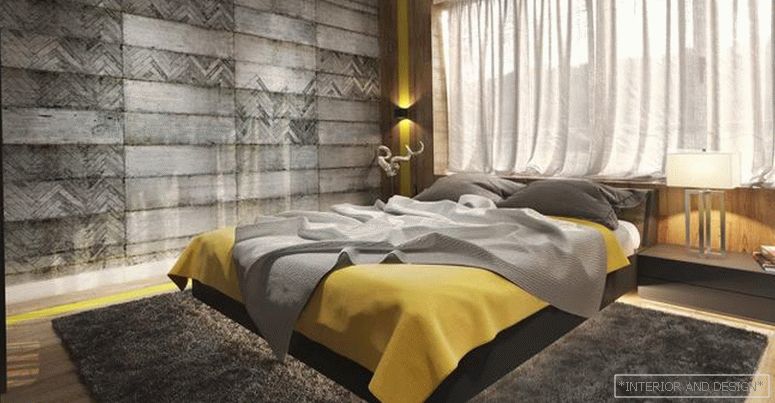 Ściana akcentująca w sypialni z drewna 10