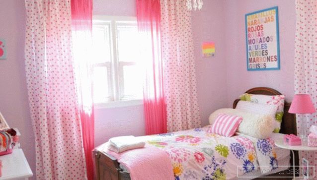 Różowy projekt sypialni dla dziewczynek