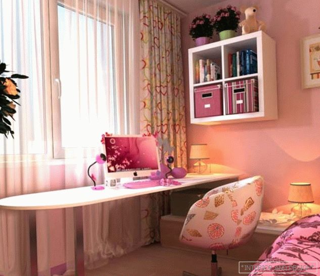 Różowy projekt sypialni dla dzieci