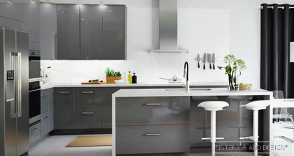 Кухонная мебель от Икеа (W kształcie litery U. планировка) - 2