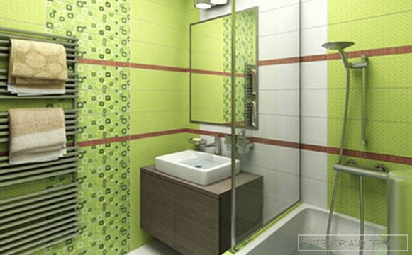 Płytka zielona we wnętrzu łazienki - 1