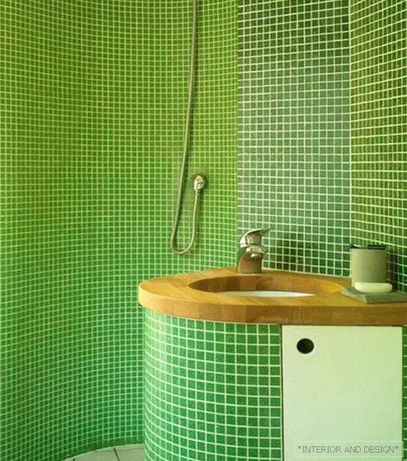 Płytka zielona we wnętrzu łazienki - 2