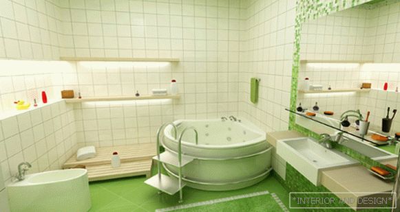 Płytka zielona we wnętrzu łazienki - 4