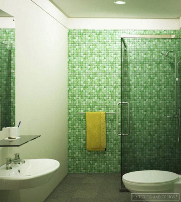 Płytka zielona we wnętrzu łazienki - 5