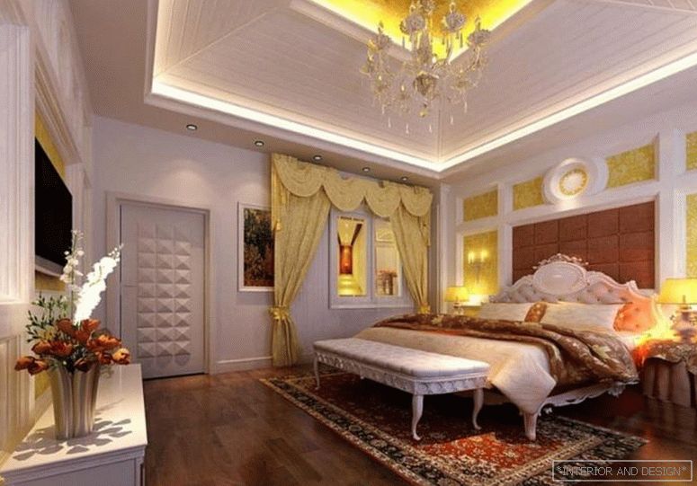 Sufit płyt gipsowo-kartonowych w sypialni 2
